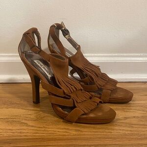 Steve Madden Tan Fringe Heels